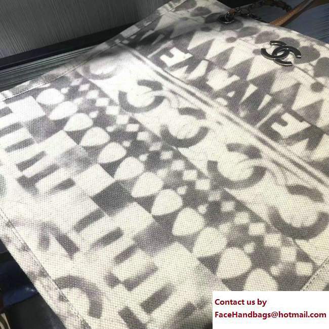 Chanel Iliad Printed Toile Large Shopping Bag A91746 Cruise 2018