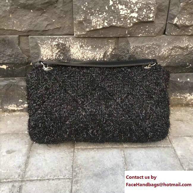 Chanel Knit Pluto Glitter Medium Flap Bag A91984 Black 2017 - Click Image to Close