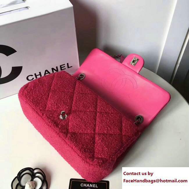 Chanel Knit Pluto Glitter Medium Flap Bag A91984 Fuchsia 2017