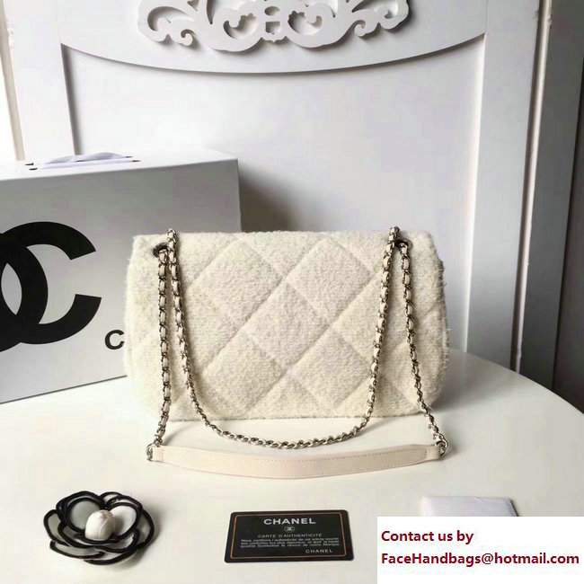 Chanel Knit Pluto Glitter Medium Flap Bag A91984 Off White 2017 - Click Image to Close