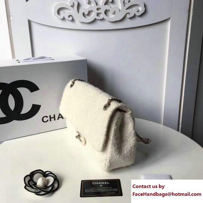 Chanel Knit Pluto Glitter Medium Flap Bag A91984 Off White 2017