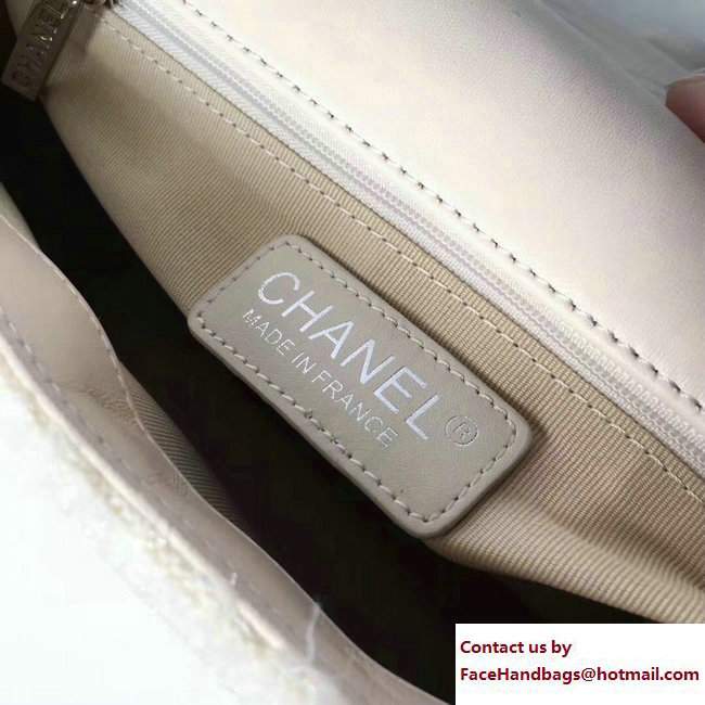 Chanel Knit Pluto Glitter Medium Flap Bag A91984 Off White 2017