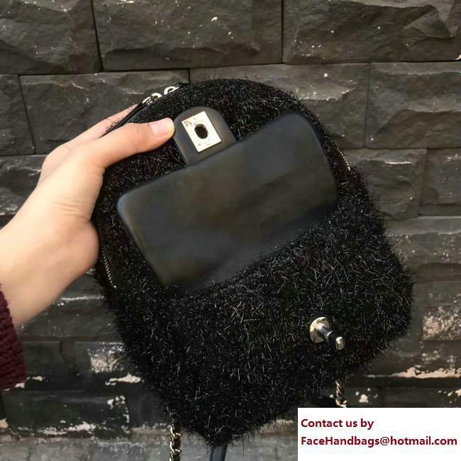 Chanel Knit Pluto Glitter Mini Backpack Bag Black 2017 - Click Image to Close