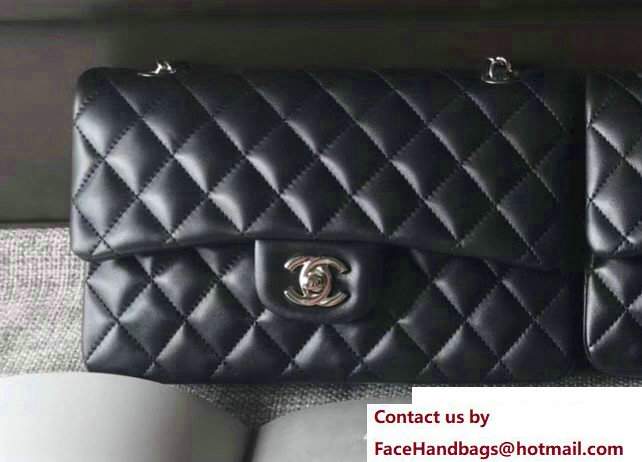 Chanel Lambskin Classic Flap New Small Bag A01113 Black/Silver 2018 - Click Image to Close