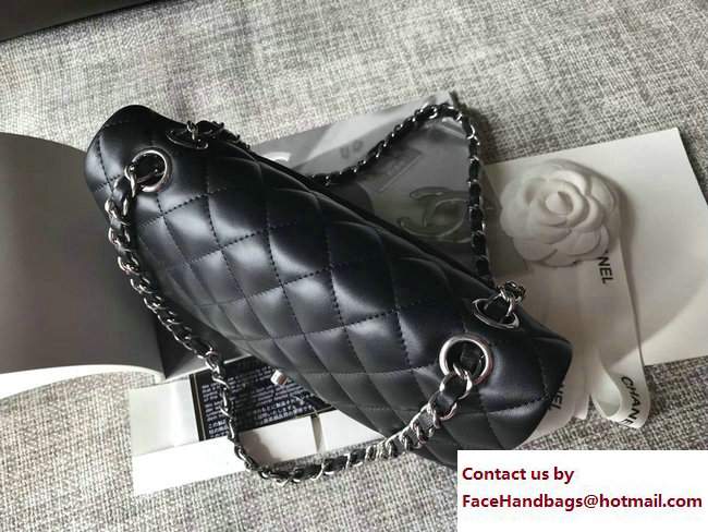 Chanel Lambskin Classic Flap New Small Bag A01113 Black/Silver 2018 - Click Image to Close