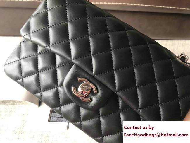 Chanel Lambskin Classic Flap New Small Bag A01113 Black/Silver 2018