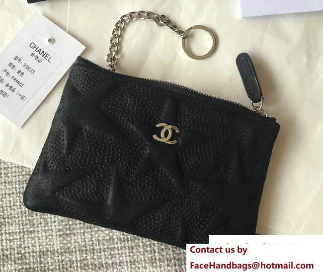 Chanel Metallic Star Embossed Mini Pouch Bag A70100 Black 2017