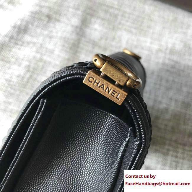 Chanel Patinated Chevron Boy Braided Old Medium Flap Bag Black Cruise 2018