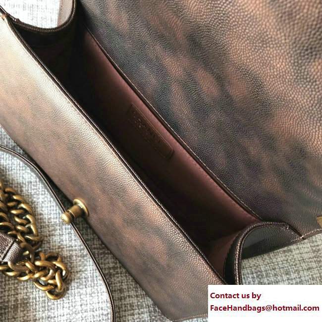 Chanel Patinated Chevron Boy Braided Old Medium Flap Bag Bronze Cruise 2018