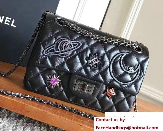Chanel Planet Lucky Charms 2.55 Reissue Size 224 Bag Black 2017