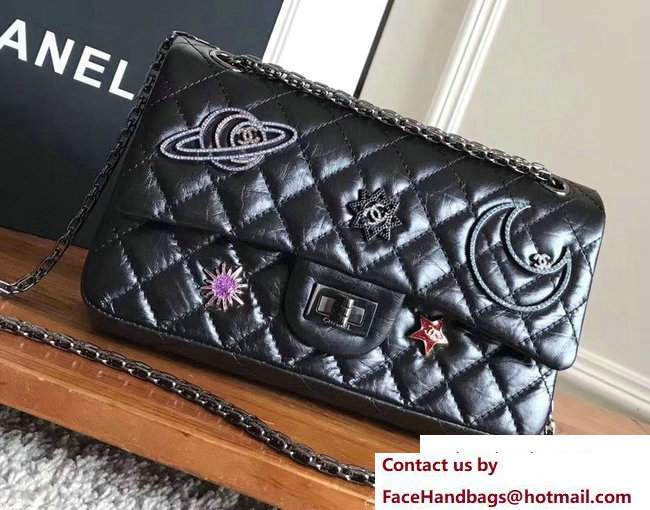 Chanel Planet Lucky Charms 2.55 Reissue Size 225 Bag Black 2017