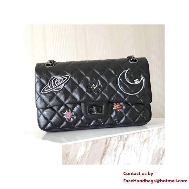 Chanel Planet Lucky Charms 2.55 Reissue Size 225 Bag Black 2017 - Click Image to Close