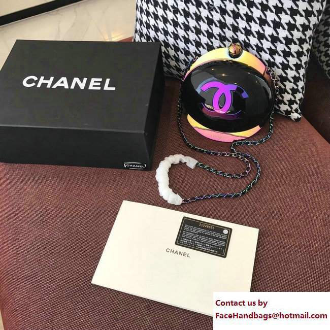 Chanel Resin Evening On The Moon Minaudiere Bag A94654 Black/Fuchsia 2017