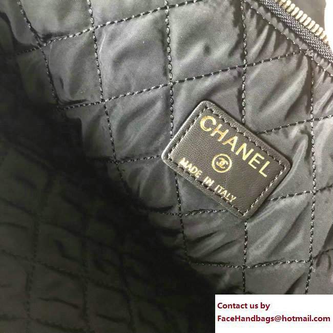 Chanel Sheepskin Boy Large Pouch Clutch Bag A80570 Black/Gold 2017