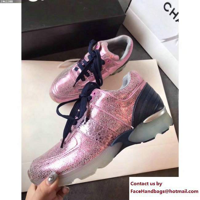 Chanel Sneakers Glittered Pink