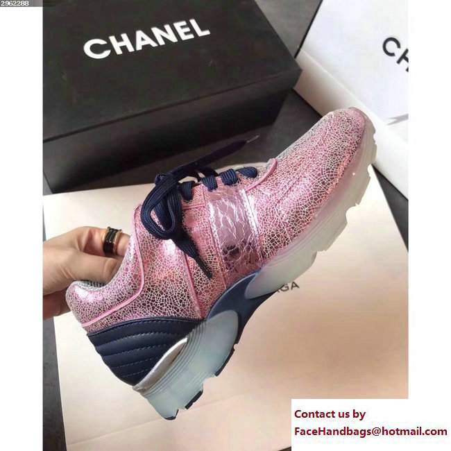 Chanel Sneakers Glittered Pink