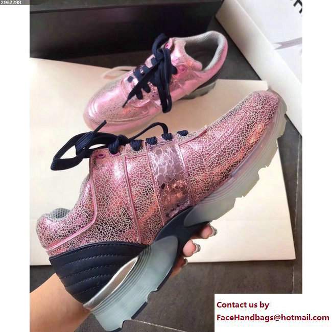 Chanel Sneakers Glittered Pink - Click Image to Close