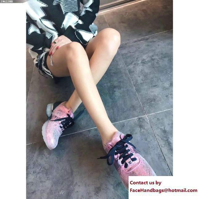 Chanel Sneakers Glittered Pink - Click Image to Close