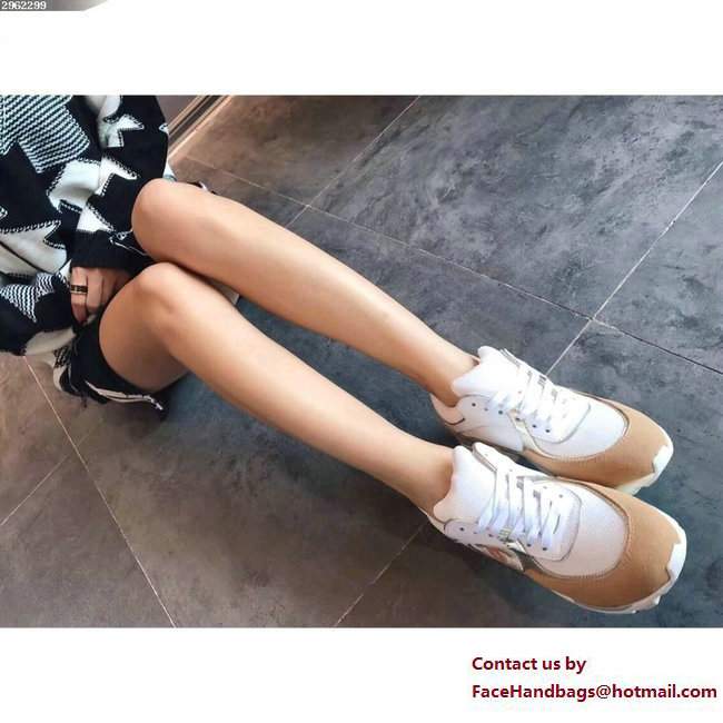 Chanel Sneakers Suede Camel/White