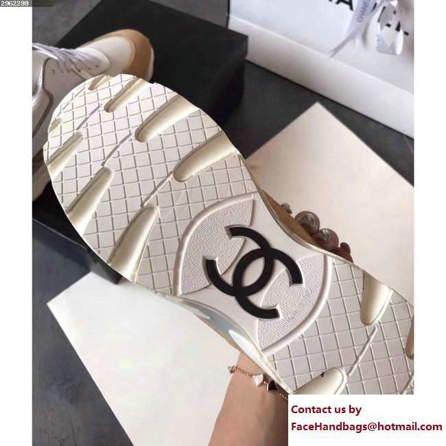 Chanel Sneakers Suede Camel/White