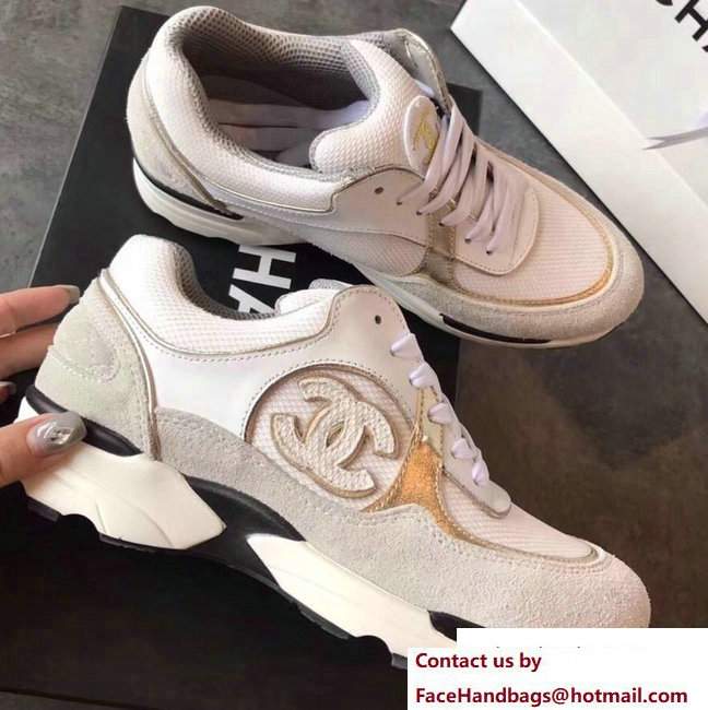 Chanel Sneakers Suede Creamy - Click Image to Close