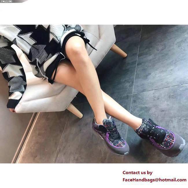 Chanel Sneakers Tweed Black/Purple