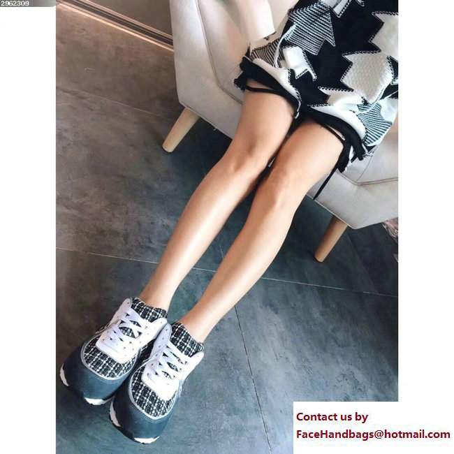 Chanel Sneakers Tweed Gray/White - Click Image to Close