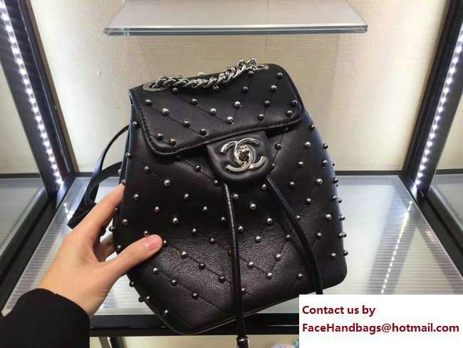 Chanel Stud Wars Backpack Bag A91959 Black 2017 - Click Image to Close