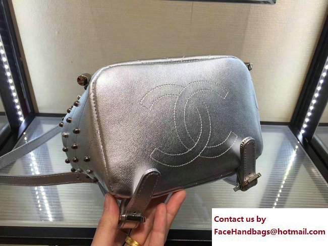 Chanel Stud Wars Backpack Bag A91959 Silver 2017 - Click Image to Close