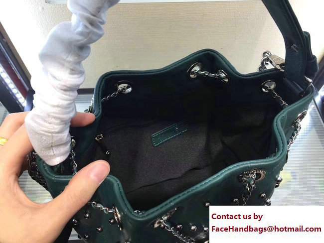 Chanel Stud drawstring Bag A91958 green 2017 - Click Image to Close