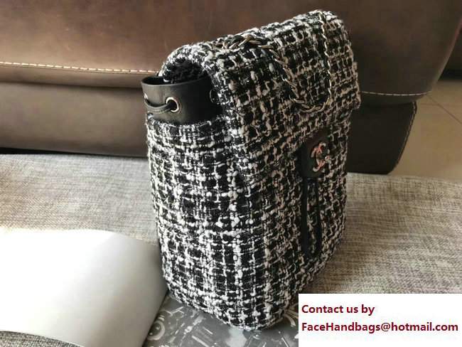 Chanel Tweed Backpack Bag 2017