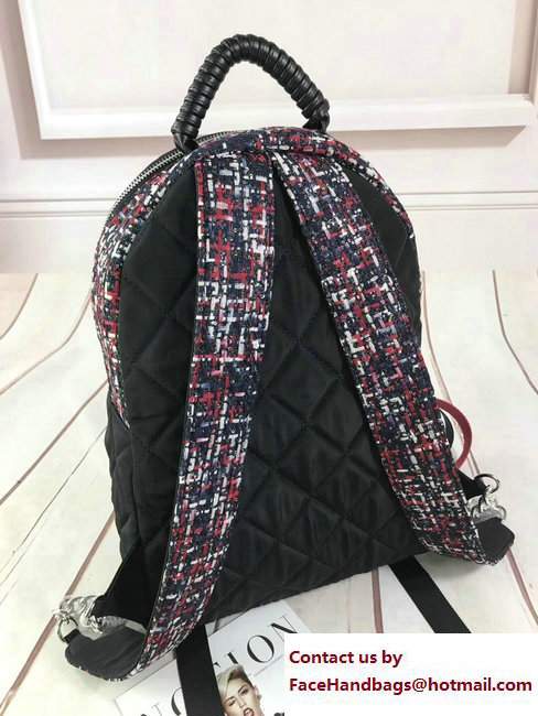 Chanel Tweed and Nylon Astronaut Essentials Backpack Bag A91964 Black 2017