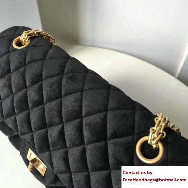 Chanel Velvet 2.55 Reissue Size 225 Flap Bag Black 2017 - Click Image to Close