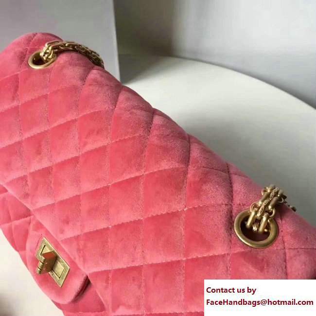 Chanel Velvet 2.55 Reissue Size 225 Flap Bag Pink 2017 - Click Image to Close