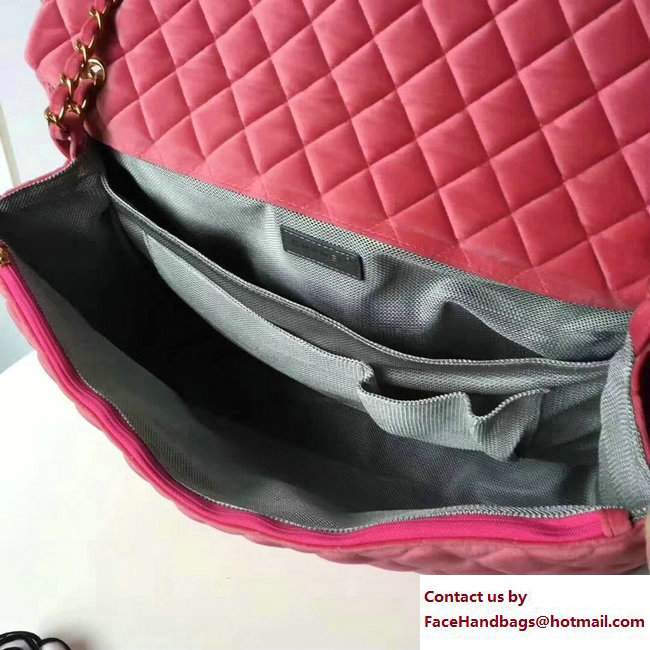Chanel Velvet XXL Large Classic Flap Bag A91169 Pink 2017