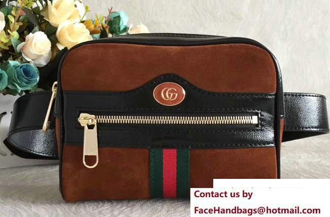 Gucci Brown Suede Web Belt Bag 501335 Spring 2018 - Click Image to Close