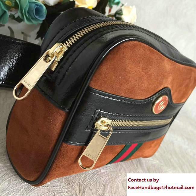 Gucci Brown Suede Web Belt Bag 501335 Spring 2018 - Click Image to Close