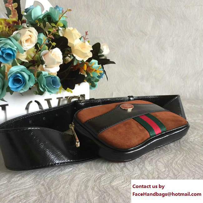 Gucci Brown Suede Web Small Belt Bag 501332 Spring 2018 - Click Image to Close
