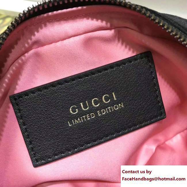 Gucci Chevron Velvet GG Marmont Belt Bag 476434 Black 2017