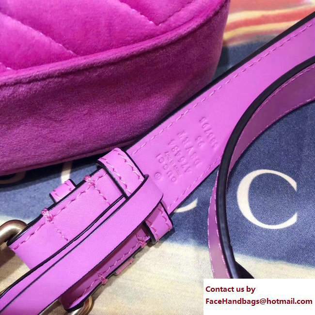 Gucci Chevron Velvet GG Marmont Belt Bag 476434 Pink 2017
