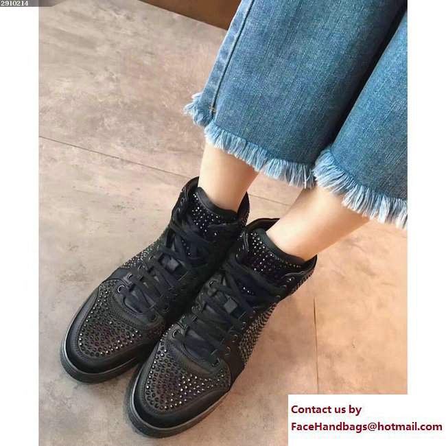 Gucci Crystal Embellished Sneakers Black 2017 - Click Image to Close