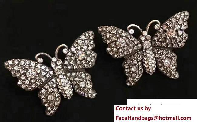 Gucci Crystal Studded Butterfly Earrings 503919