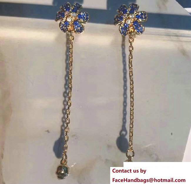 Gucci Flora Earrings Pendant With Sapphires - Click Image to Close