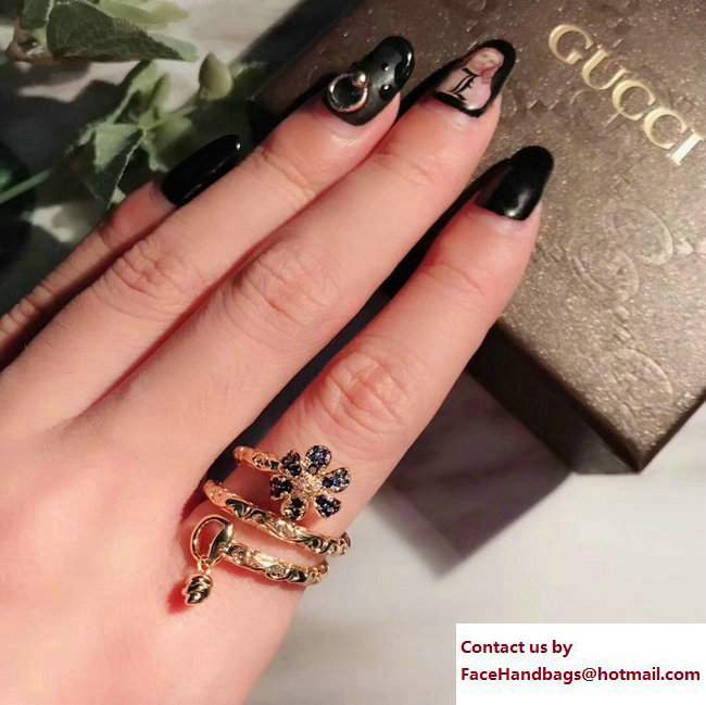 Gucci Flora Ring With Sapphires - Click Image to Close