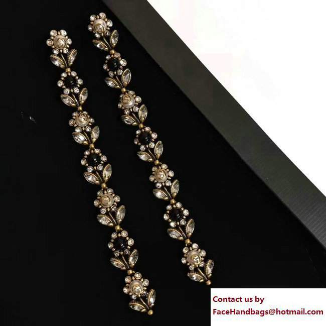 Gucci Flower Earrings With Pearls And Crystals - Click Image to Close