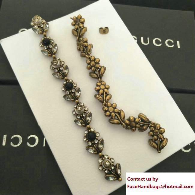 Gucci Flower Earrings With Pearls And Crystals