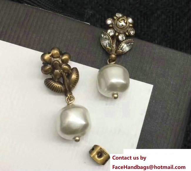 Gucci Flower Earrings With Pearls
