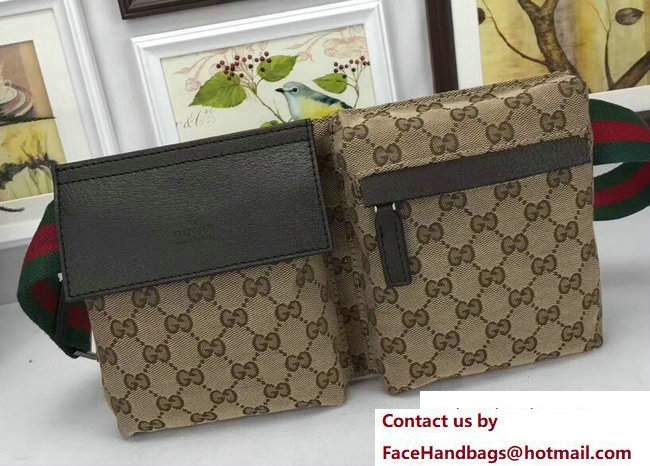 Gucci GG Canvas Bum-Bag Waist Belt Bag 28566 Beige
