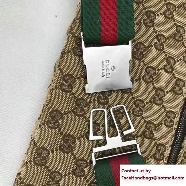 Gucci GG Canvas Bum-Bag Waist Belt Bag 28566 Beige - Click Image to Close