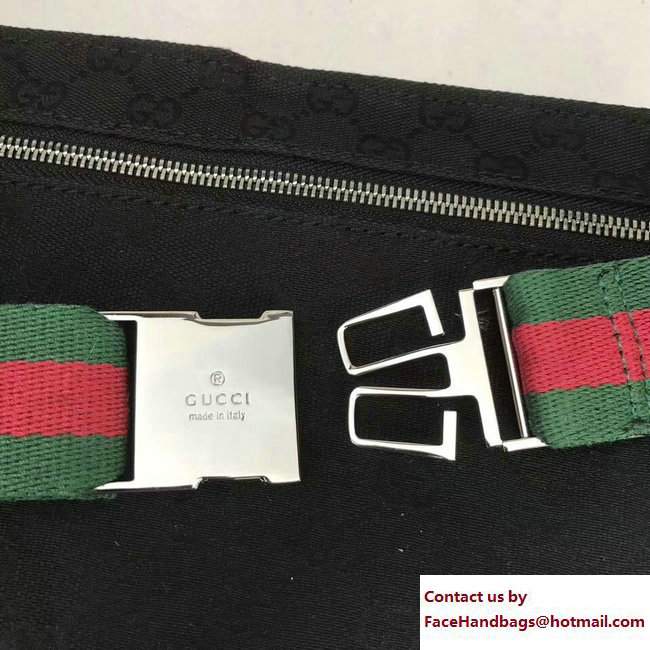 Gucci GG Canvas Bum-Bag Waist Belt Bag 28566 Black